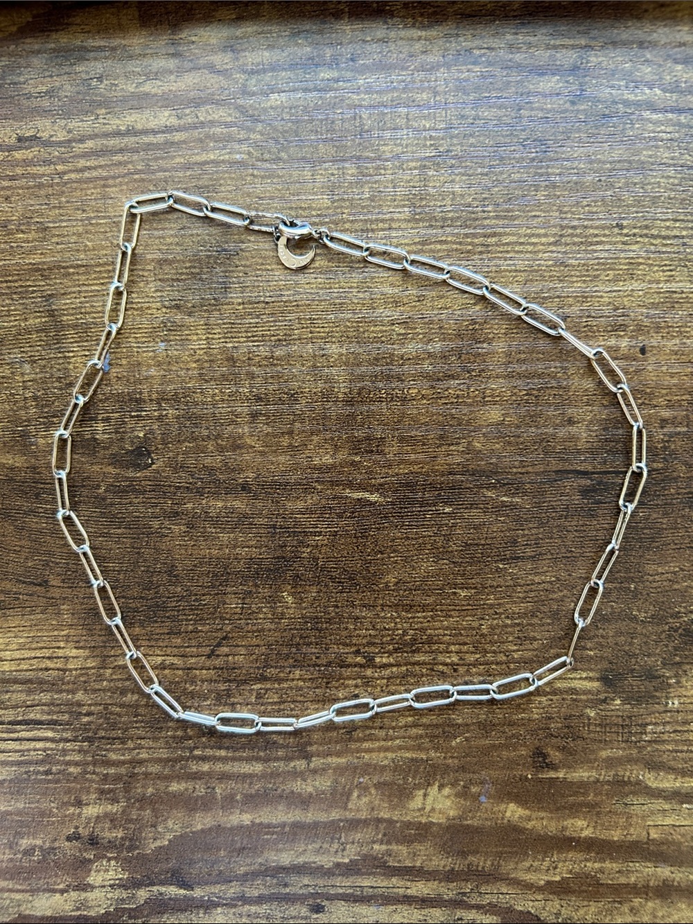 Gold Tone Paperclip Chain Necklace - Classic Women's Jewelry 16 in